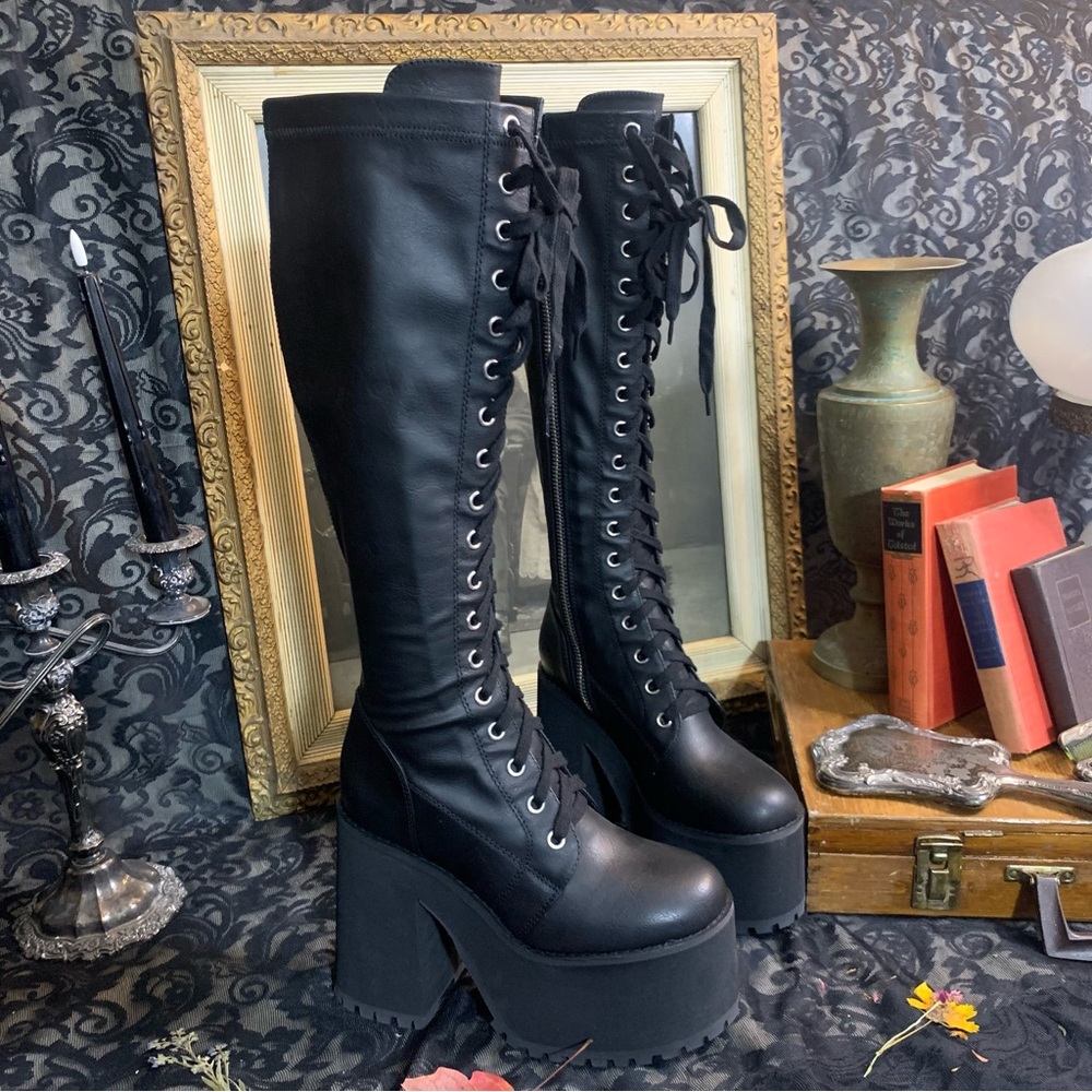 Dolls Kill Current Mood Knee High Platform Boots